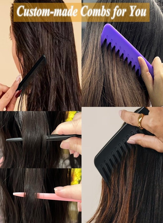 SmaringWing 6PCS Large Wide Tooth Comb Rat Tail Comb Set, Shower Combs for Wet or Dry Hair, Premium Hair Brush Combs Detangle Curls, Detangler Comb for Detangling Wigs, Styling Curly Parting Kit for Men and Women - Image 4